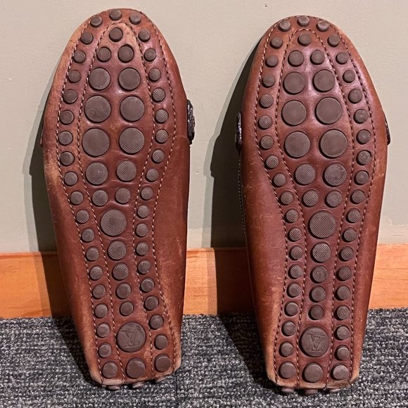 beautiful ombre leather and zipper accent Louis Vuitton Loafers - Picture 4 of 9